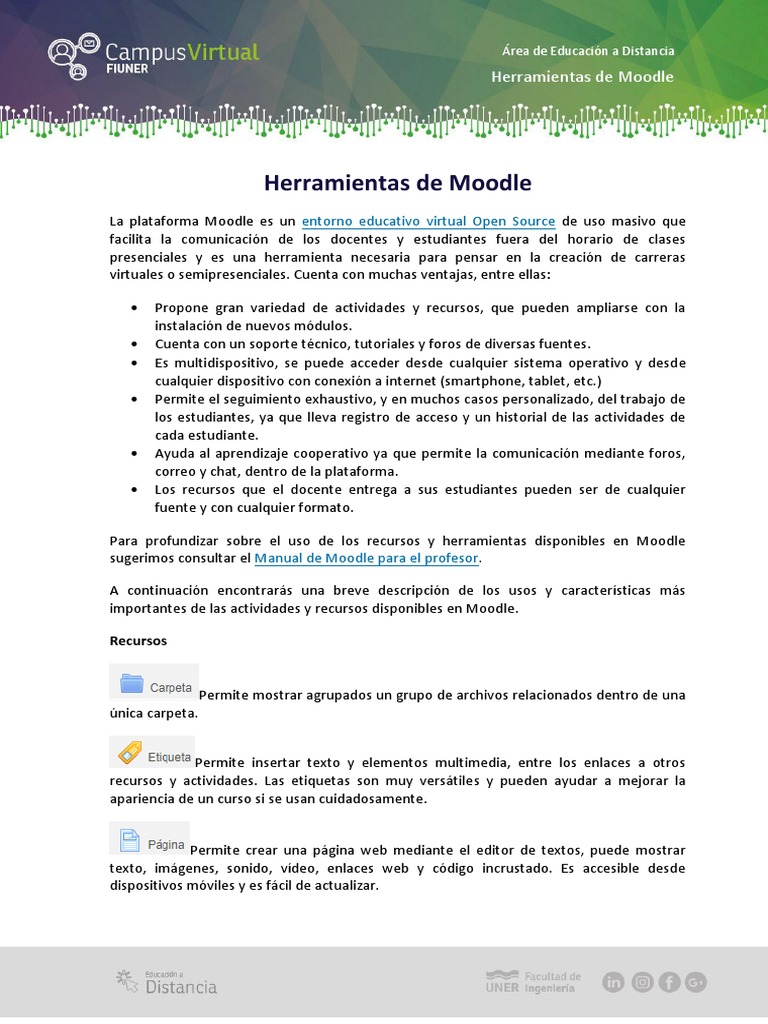 Herramientas y Recursos de Moodle | PDF | Moodle | Software