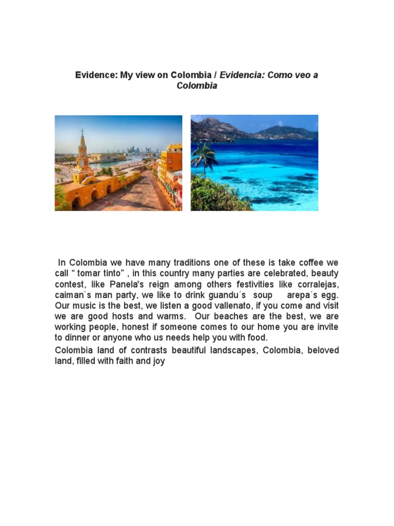 Evidence My View On Colombia Cristian Camio | PDF | Cooking, Food ...