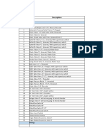 List of Valves and Fittings Required