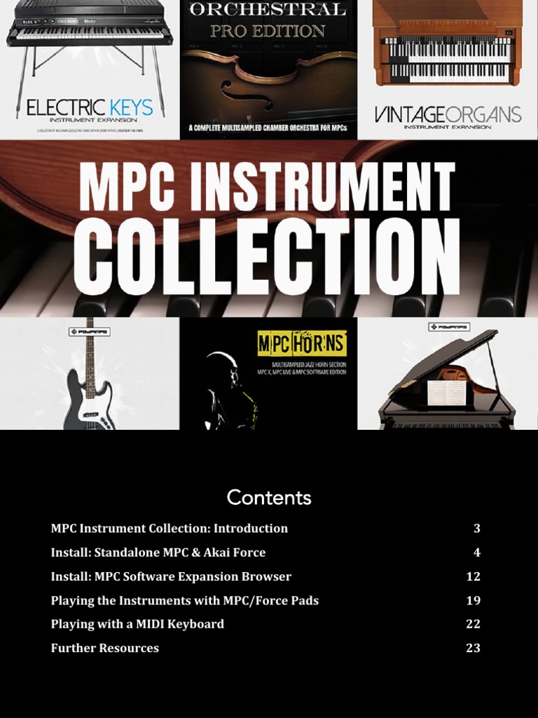 Mpc Instrument Collection Installation Guide Pdf Synthesizer Usb