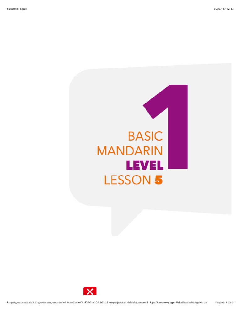 Mandarin Course Lesson 5 PDF Guide | PDF