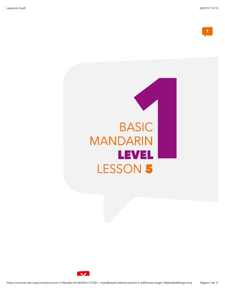 MandarinX Course Lesson 5 PDF | PDF | Teaching Methods & Materials ...
