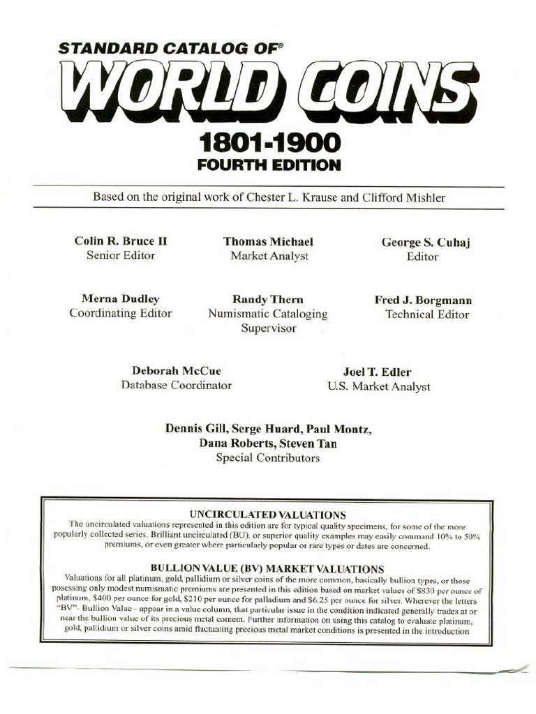 Standard Catalogue of World Coins 1801-1900 PDF | PDF