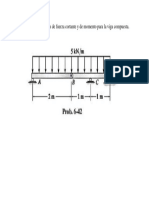 6.42. Dibuje Los Diagramas de Fuerza Cortante y de Momento para La Viga Compuesta