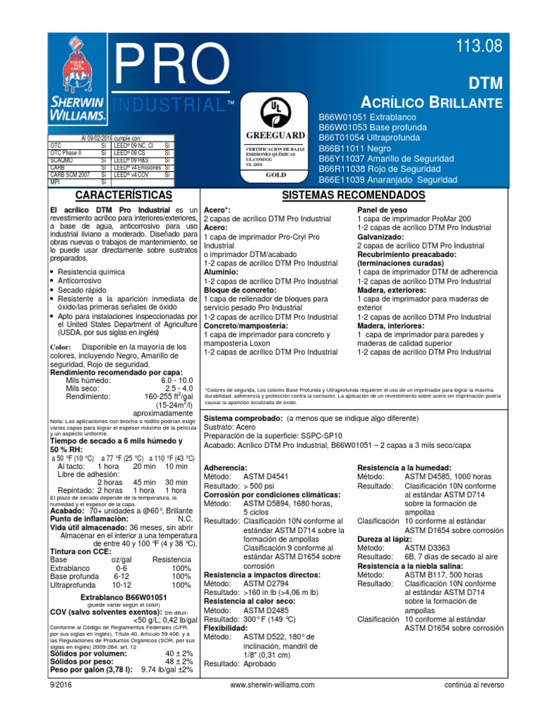 DTM Acrylic Coating informacionpublica.svet.gob.gt