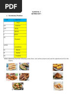 Class No. 1 Eating Out ! Vocabulary Practice