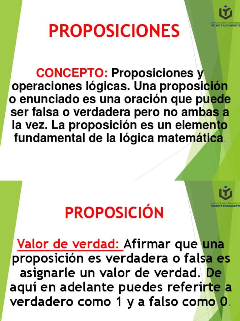 1.1 Proposiciones | PDF | Proposición | Si y solo si