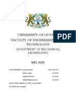 University of Guyana Faculty of Engineering and Technology