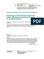 Pentalogy of Fallot Firstly Diagnosed Before Emergency Vertebral Surgery in An Adult Patient