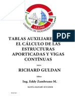 Tablas de Guldan en Español - Tablas Auxiliares para El Cálculo de Las Estructuras Aporticadas y Vigas