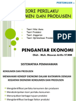 Teori Perilaku Konsumen Dan Produsen - Pertemuan 4