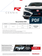 Civic Type R 2019MY Cennik 2020PY 17.01.2020