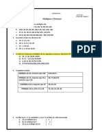 Ficha de Trabajo de Múltiplos y Divisores