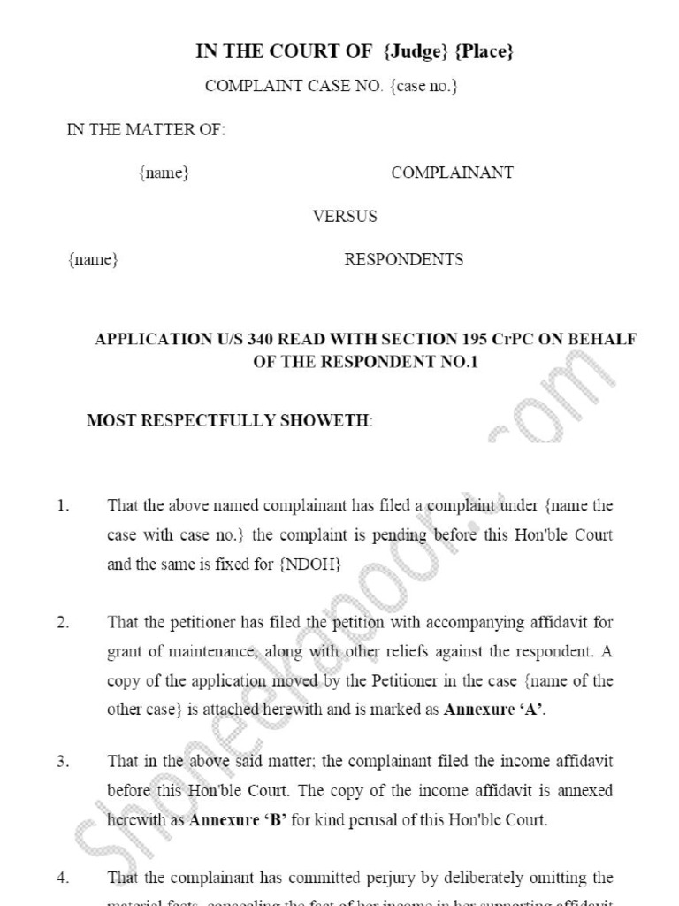 340 Pergury Application 5 | PDF