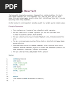 Java Switch Statement