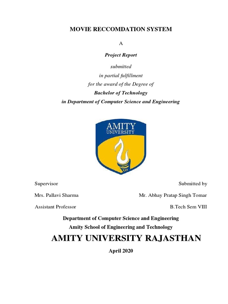 Movie Recommendation System Report | PDF | Information Science | Computing