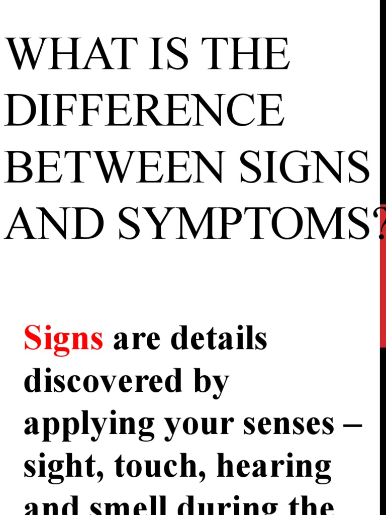 What Is The Difference Between Signs and Symptoms? PDF