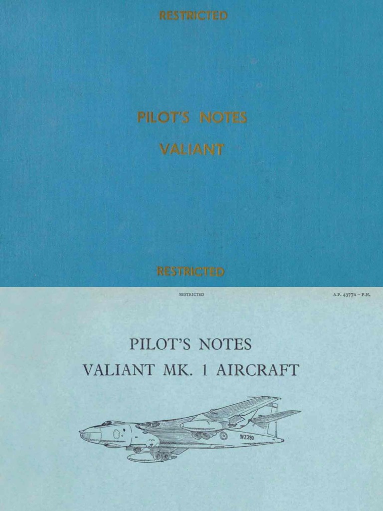 Vickers Valiant Pilot Notes | PDF