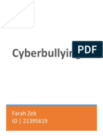 Cyberbullying: Farah Zeb ID - 21395619