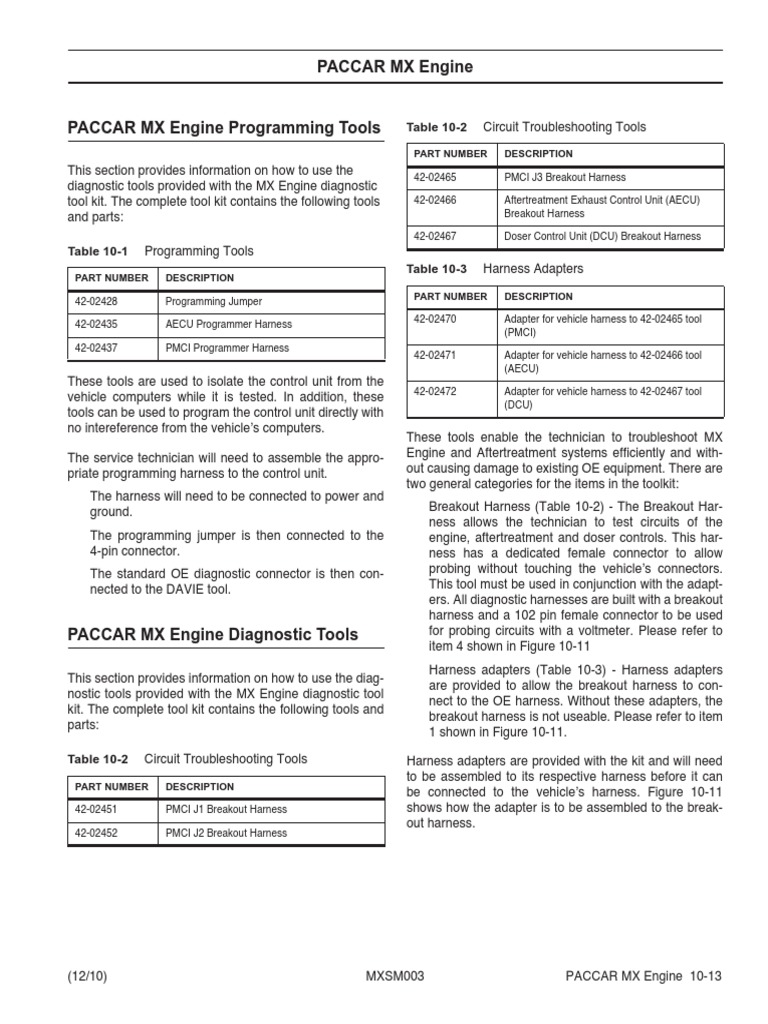 PACCAR MX Engine Breakout Harness Guide | PDF | Turbocharger | Throttle