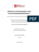Influences of Social Media On The TourismandHospitalityIndustry