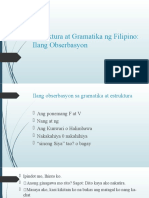 Estruktura at Gramatika NG Filipino (Report)