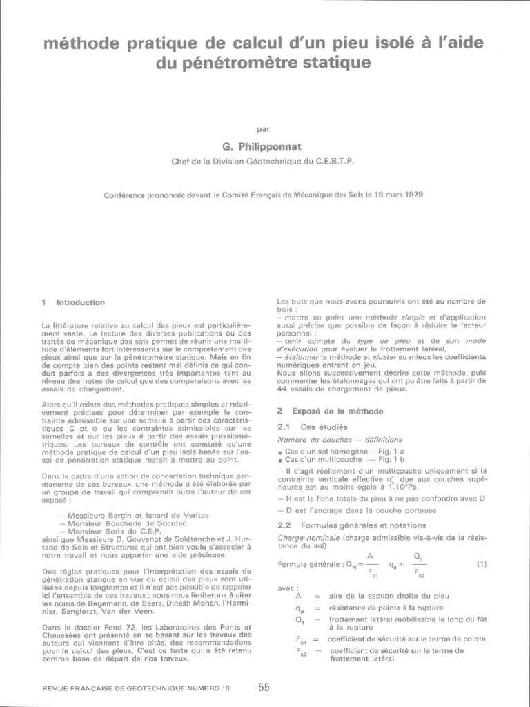 Calcul pratique d'un pieu isolé | PDF