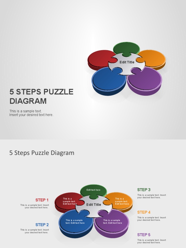 5 Steps Puzzle Diagram: Edit Title | PDF | Coupon | Business