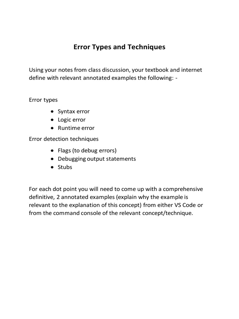 Error Types and Detection Techniques | PDF | Integer (Computer Science ...