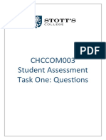 CHCCOM003 Student Assessment Task One: Questions