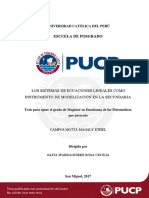 Campos Motta Los Sistemas de Acuaciones Lineales Como Instrumento de Modelizacion en La Secundaria PDF