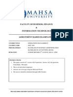 Exam Assignment Questions OM MGT3063