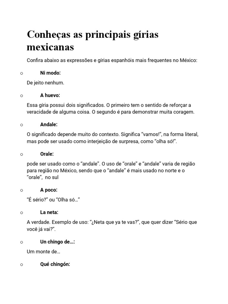 As gírias em espanhol mais usadas na Argentina, Espanha e México - Wizard  Idiomas