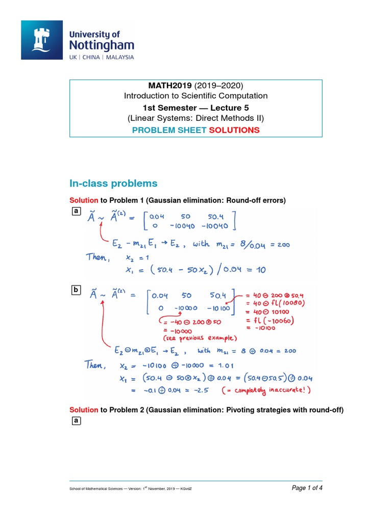 Math19 Sem1 Lecture5 Problemsheetsolutions