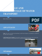 Advantage and Disadvantage of Water Transport