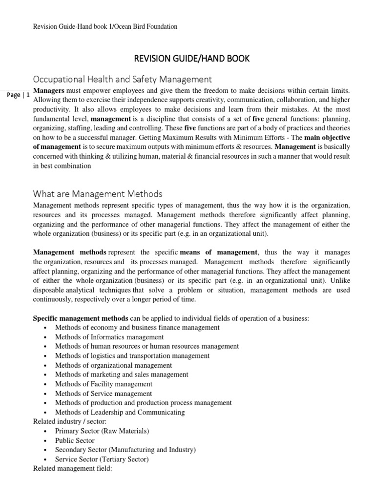 Occupational Health & Safety Guide | PDF | Occupational Safety And ...