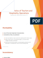 Session 2. Characteristics of Tourism and Hospitality Operations SUMMER PDF