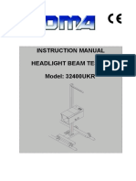 Instruction Manual Headlight Beam Tester Model: 32400UKR