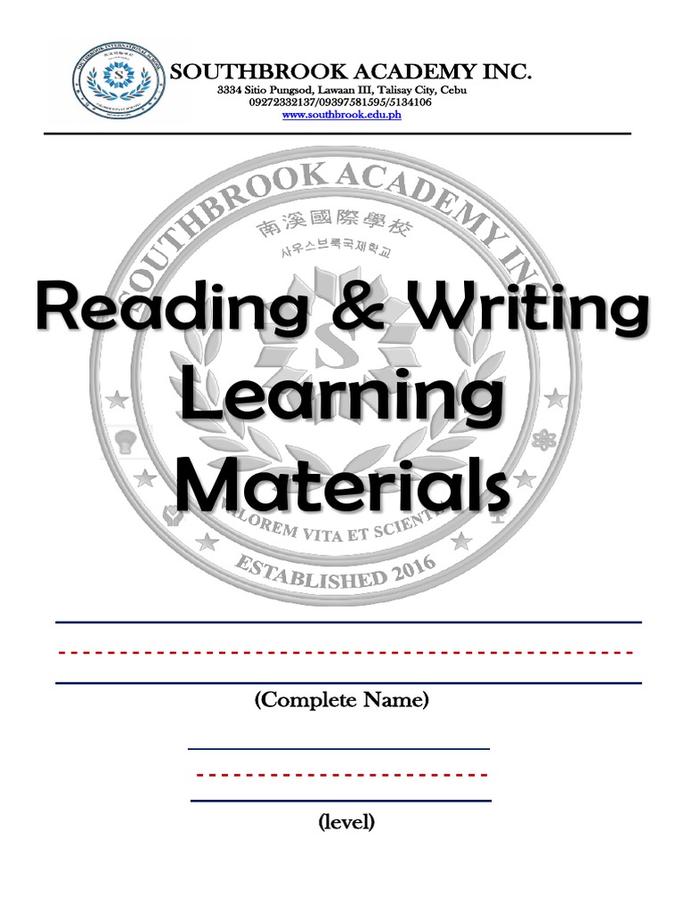 Reading & Writing Learning Materials PDF Symbols Semiotics