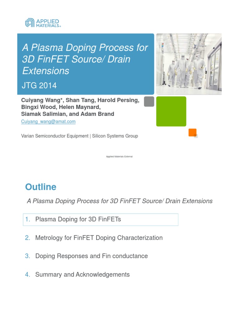 A Plasma Doping Process For 3D FinFET Source - Drain Extensions | PDF ...