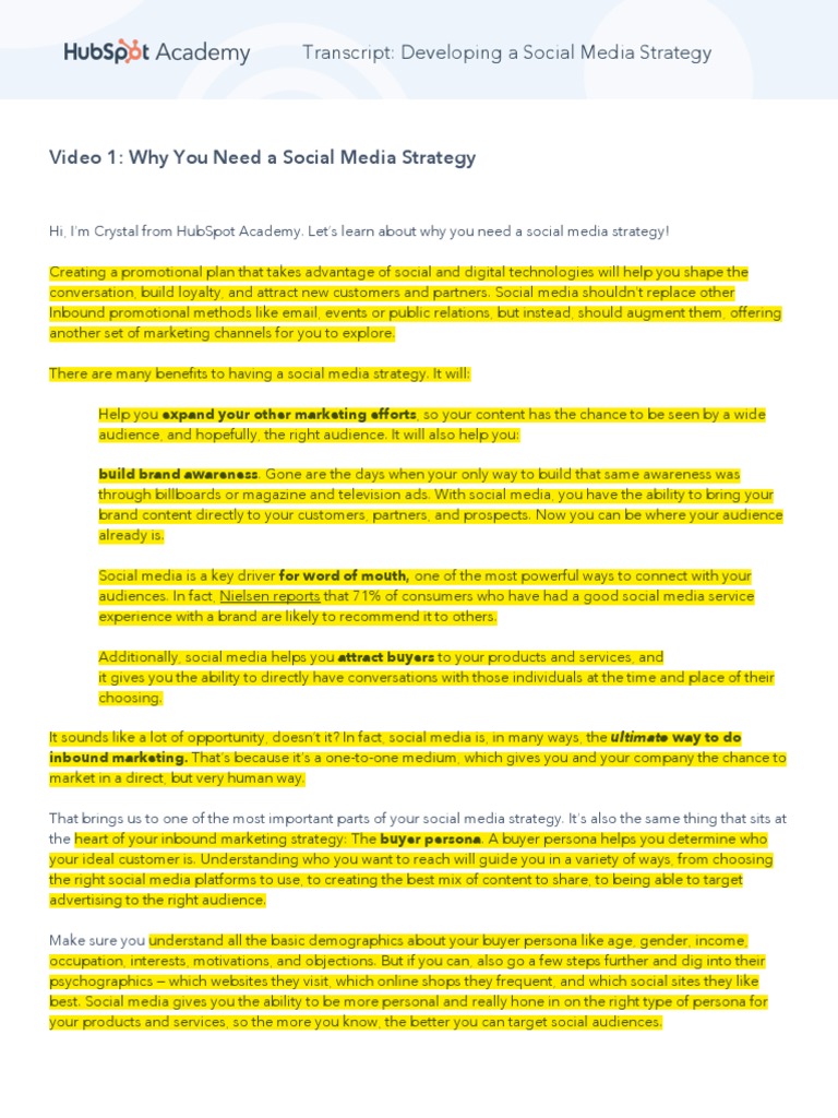 SMC Lesson 1 Transcript-1 PDF | PDF | Social Media | Popular Culture ...