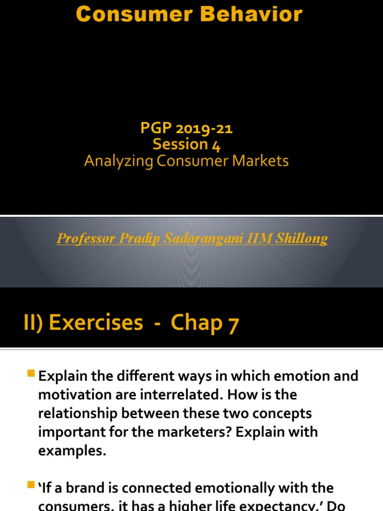 Emotion and Motivation in Consumer Behavior | PDF