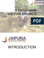 Project Earn Goodwill: "We For Animals"