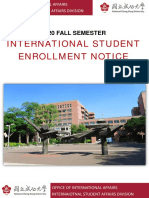 International Student Enrollment Notice: 2020 Fall Semester