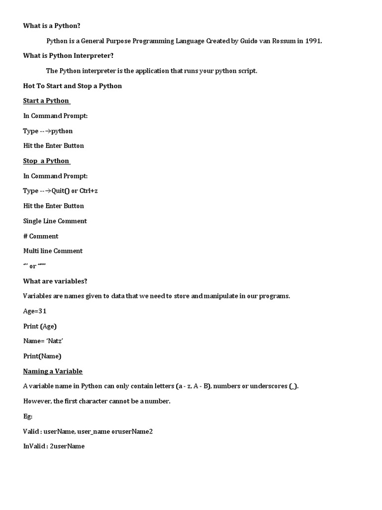 Introduction to Python Programming Basics | PDF | Finance & Money ...