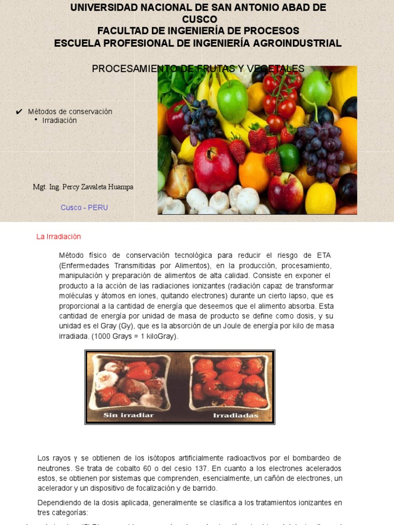 Conservación de Alimentos por Irradiación | PDF | Radiación ionizante ...