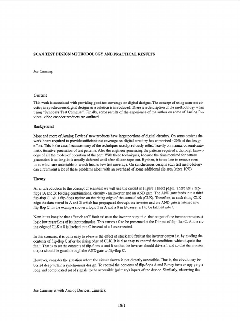 Scan Test Design Methodology and Practical Results PDF Electrical