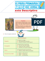 El Texto Descriptivo para Cuarto Grado de Primaria PDF