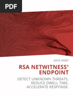 Rsa Netwitness Endpoint: Detect Unknown Threats. Reduce Dwell Time. Accelerate Response