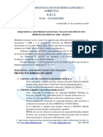 Requisitos para Presentacion de Proyectos Hidrosanitarios